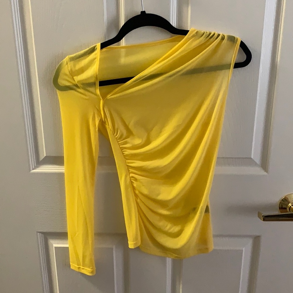 Sheer One Shoulder Rouched Top